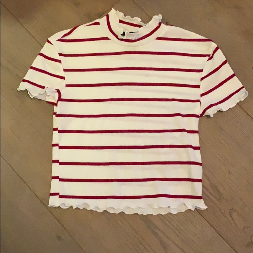 Red and white top